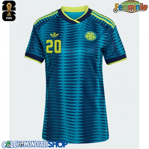 Maglie da calcio Colombia Juan Fernando Quintero #20 Seconda Maglia Femminile Mondiali 2026  Manica Corta